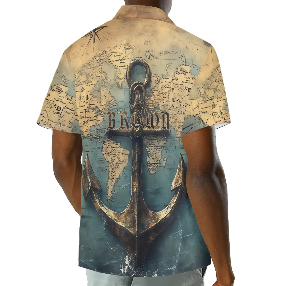 Brown Family Vintage Anchor Hawaiian Shirt