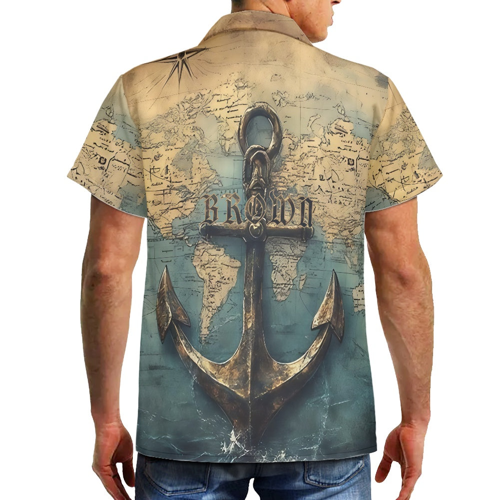 Brown Family Vintage Anchor Hawaiian Shirt