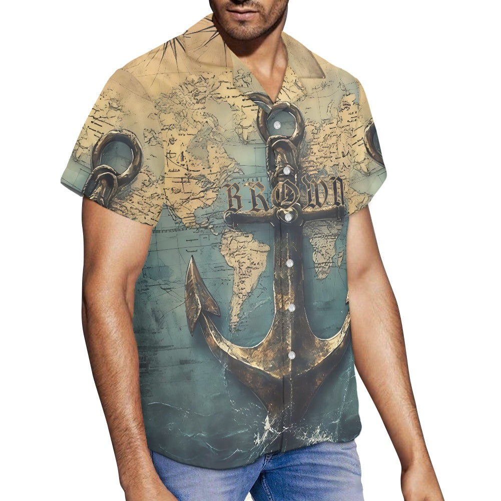 Brown Family Vintage Anchor Hawaiian Shirt