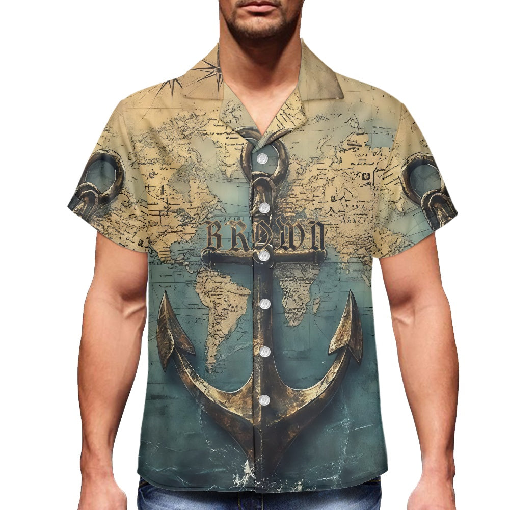 Brown Family Vintage Anchor Hawaiian Shirt