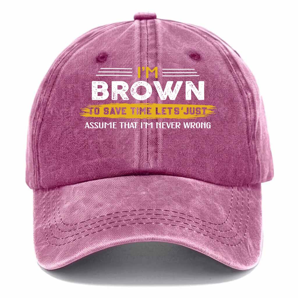 Brown Never Wrong Washed Baseball Cap