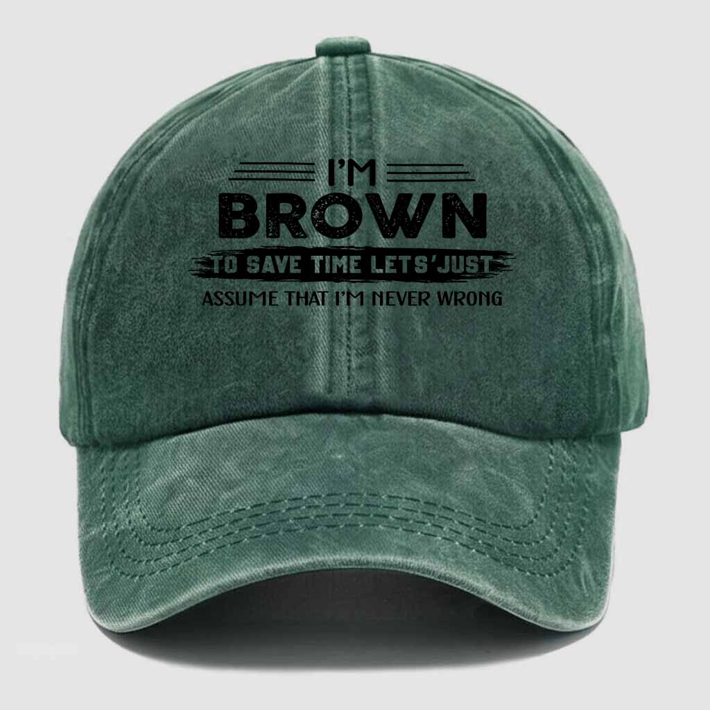 Brown Never Wrong Washed Baseball Cap