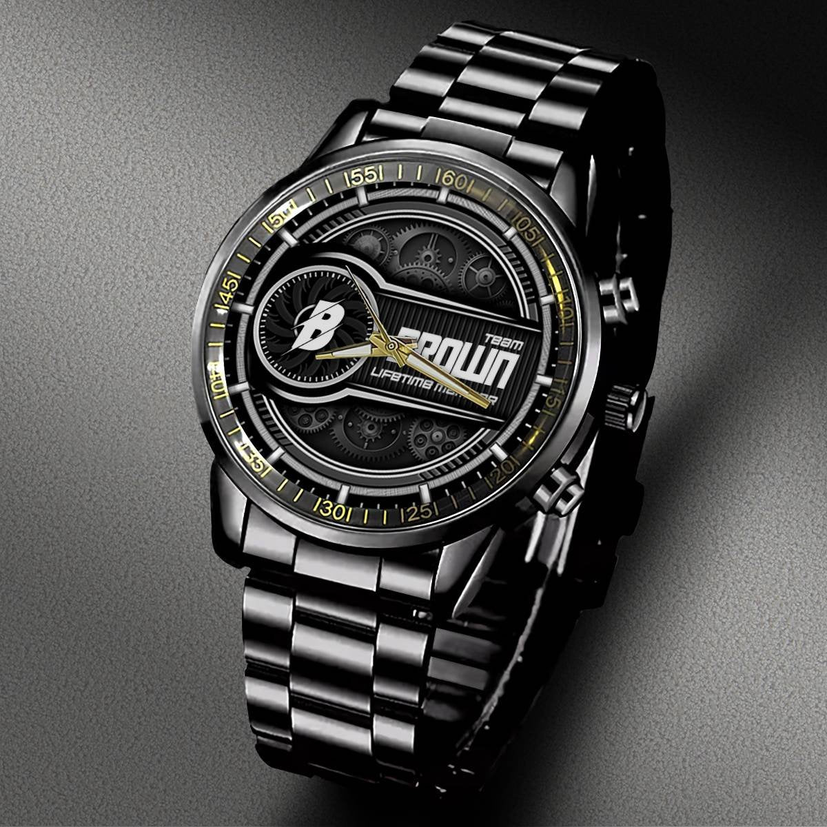 Brown Stainless Steel Watch