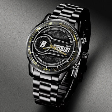 Brown Stainless Steel Watch