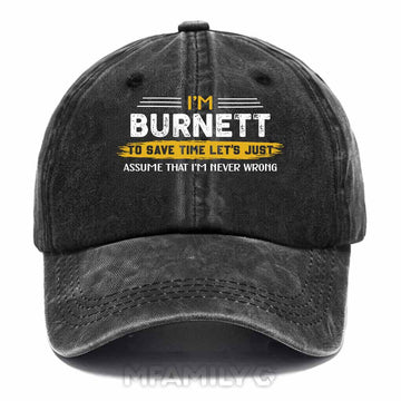 Burnett Never Wrong Washed Baseball Cap