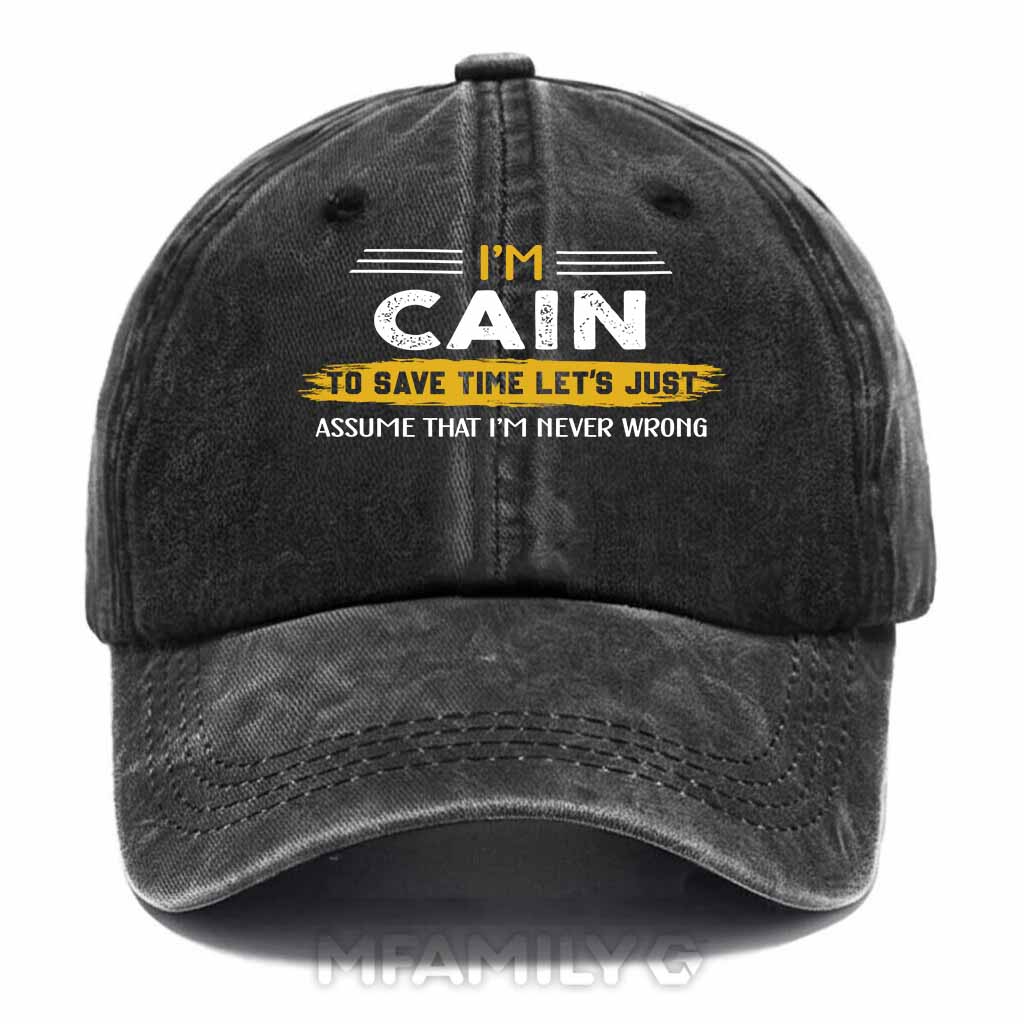 Cain Never Wrong Washed Baseball Cap