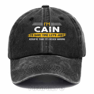 Cain Never Wrong Washed Baseball Cap