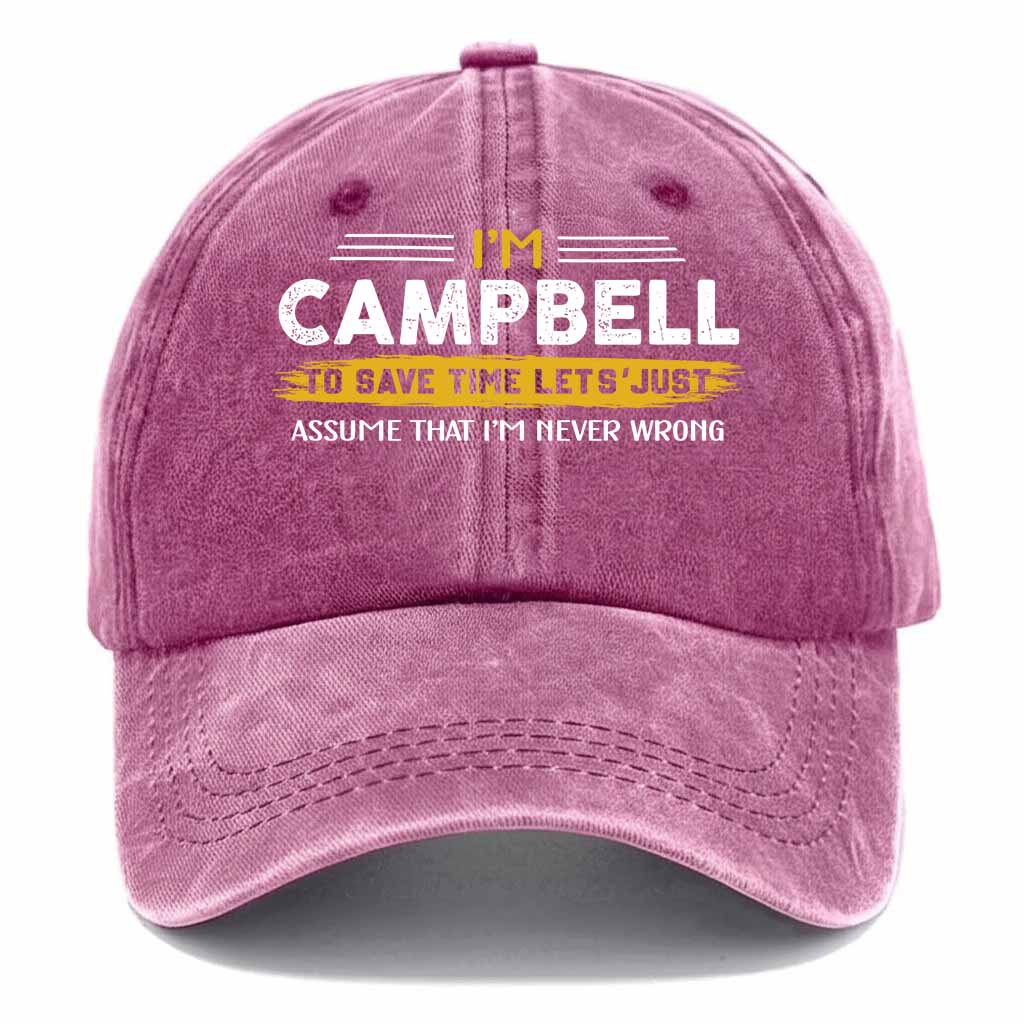 Campbell Never Wrong Washed Baseball Cap