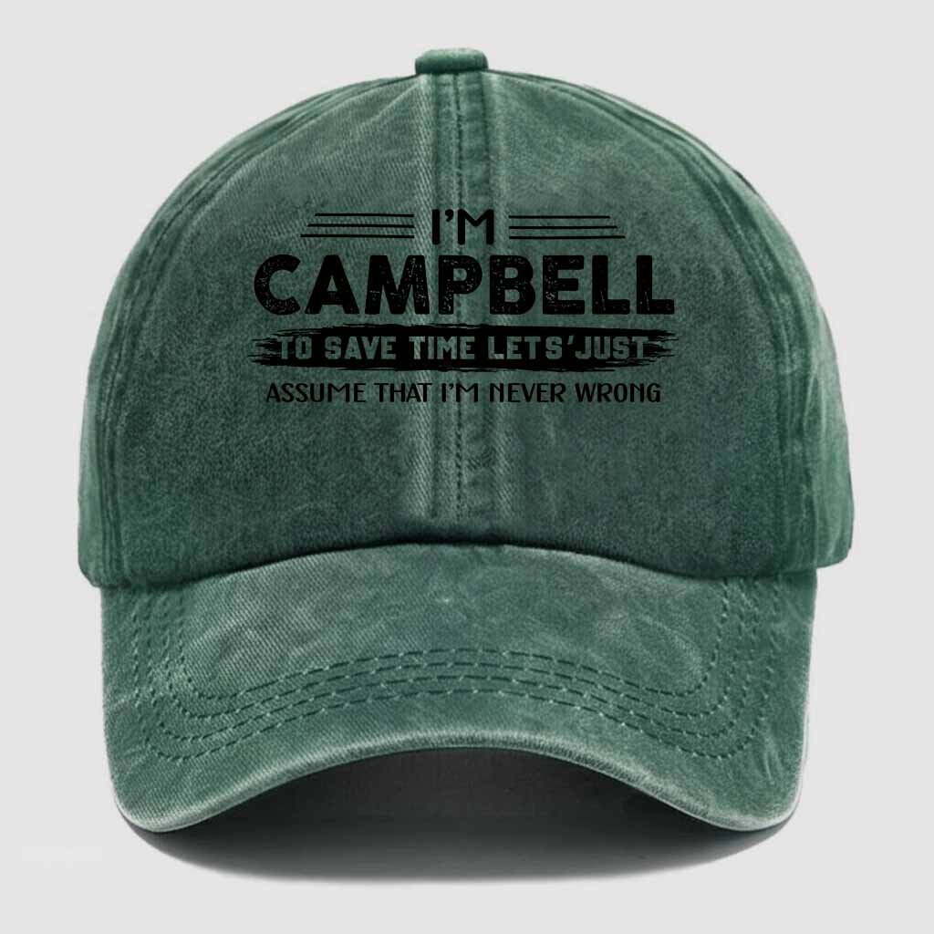 Campbell Never Wrong Washed Baseball Cap