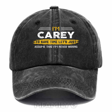 Carey Never Wrong Washed Baseball Cap