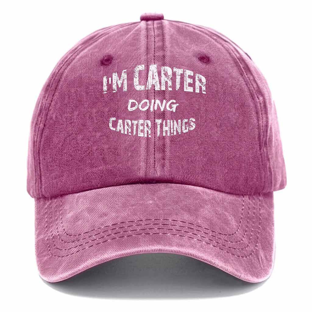 Carter Doing Carter Things Washed Baseball Cap