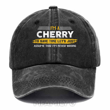 Cherry Never Wrong Washed Baseball Cap