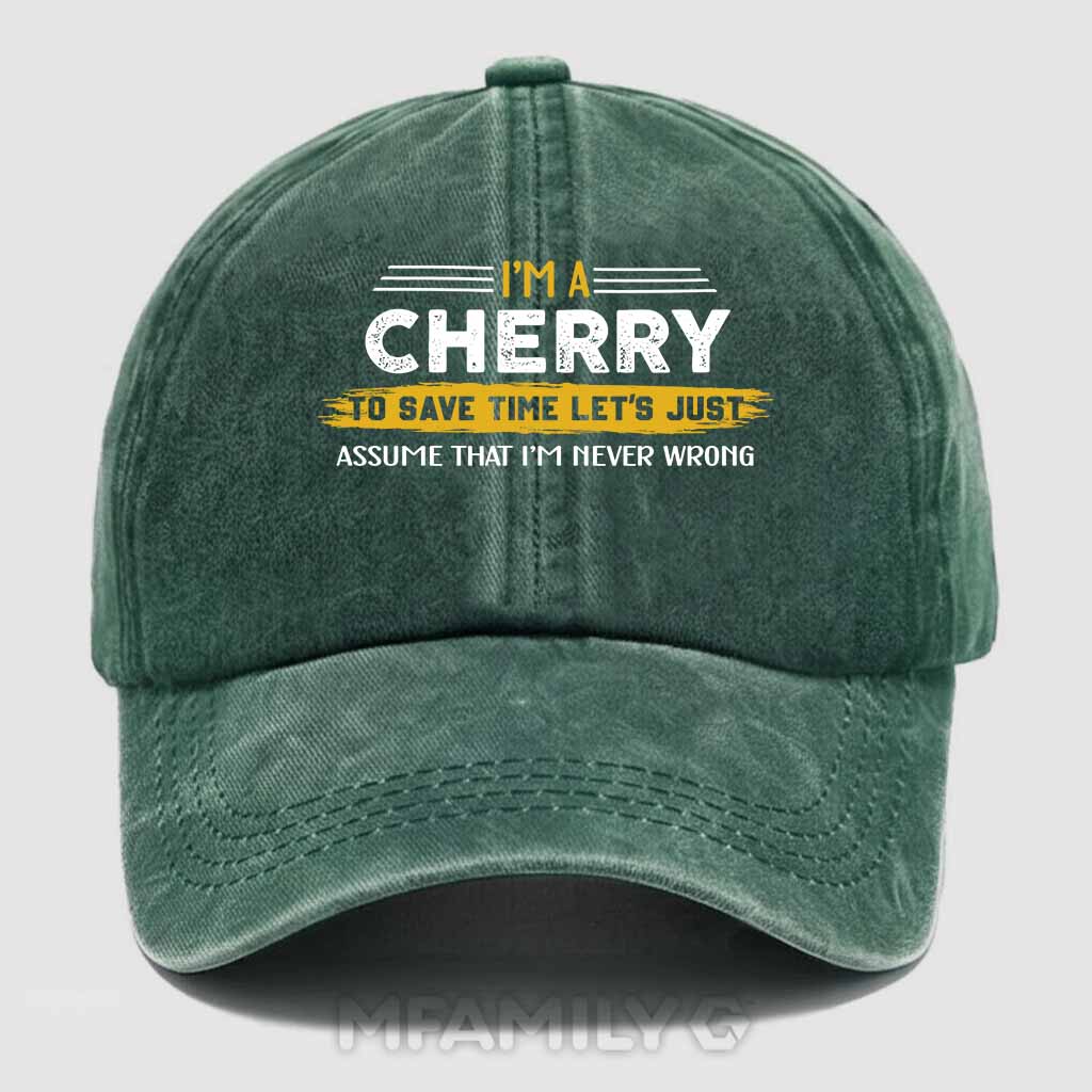 Cherry Never Wrong Washed Baseball Cap