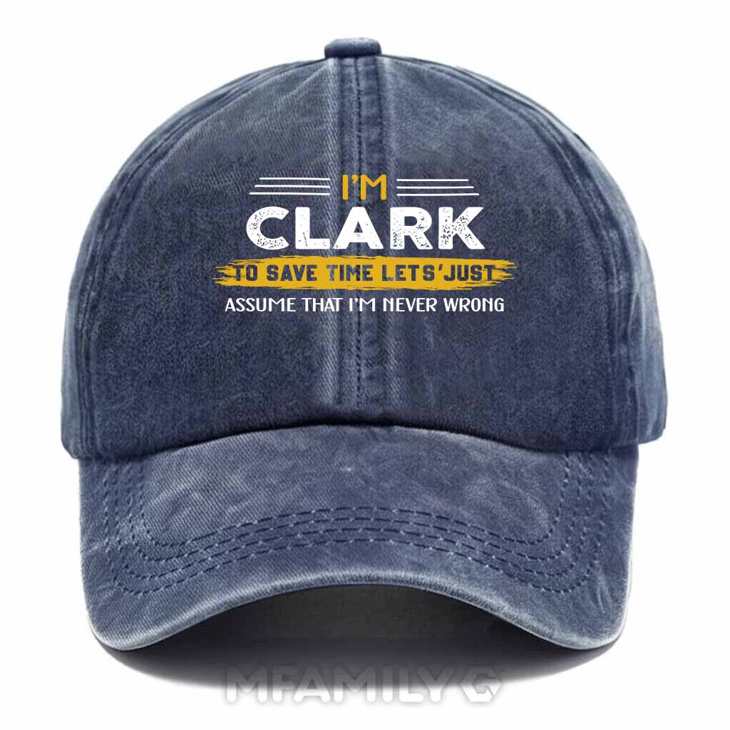 Clark Never Wrong Washed Baseball Cap