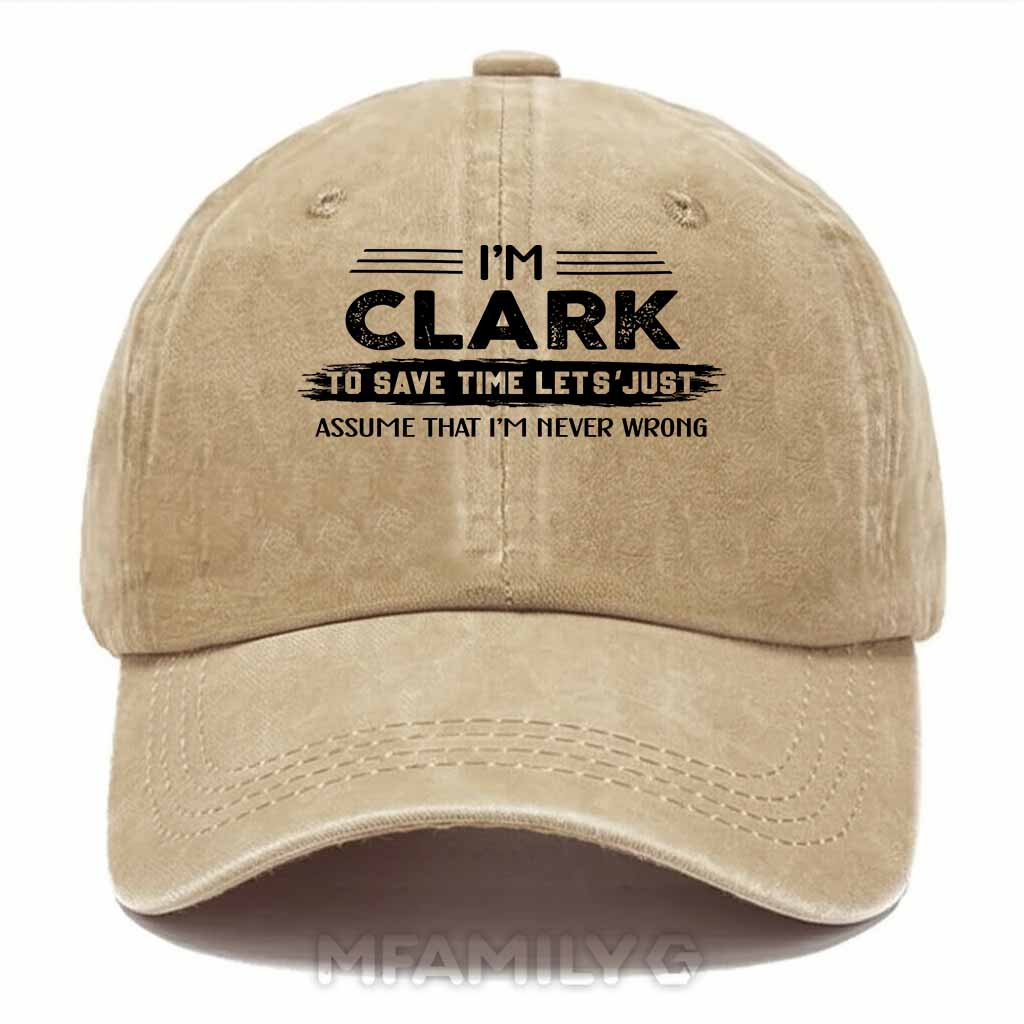 Clark Never Wrong Washed Baseball Cap