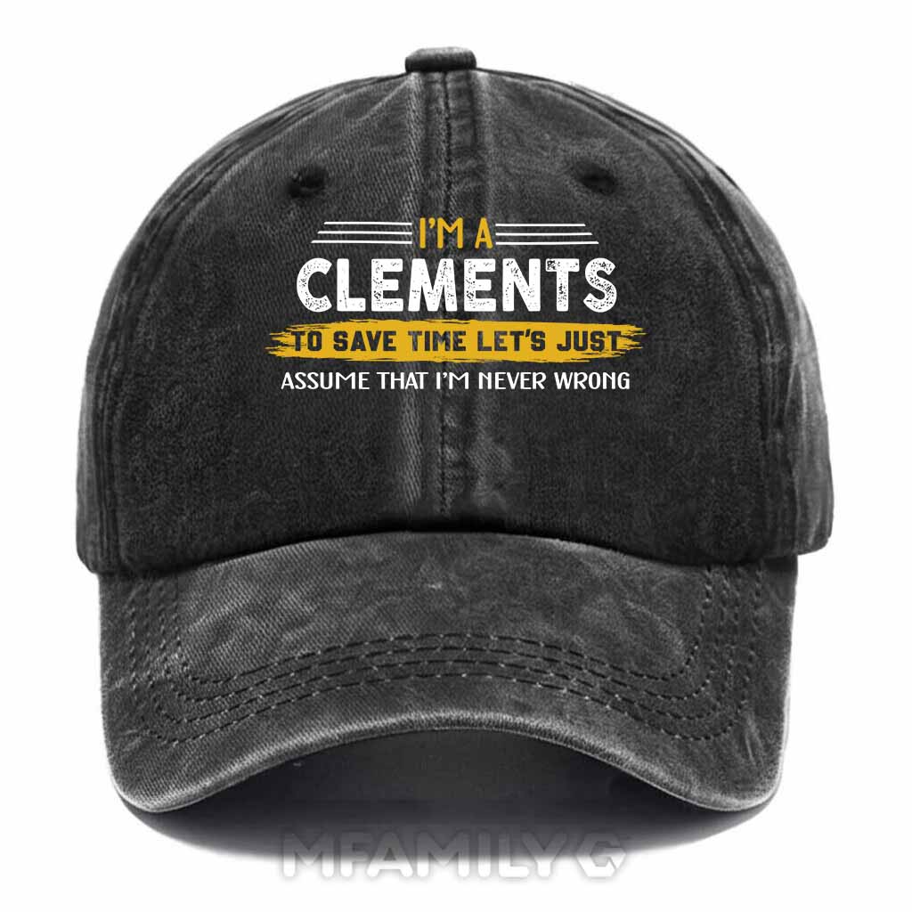 Clements Never Wrong Washed Baseball Cap