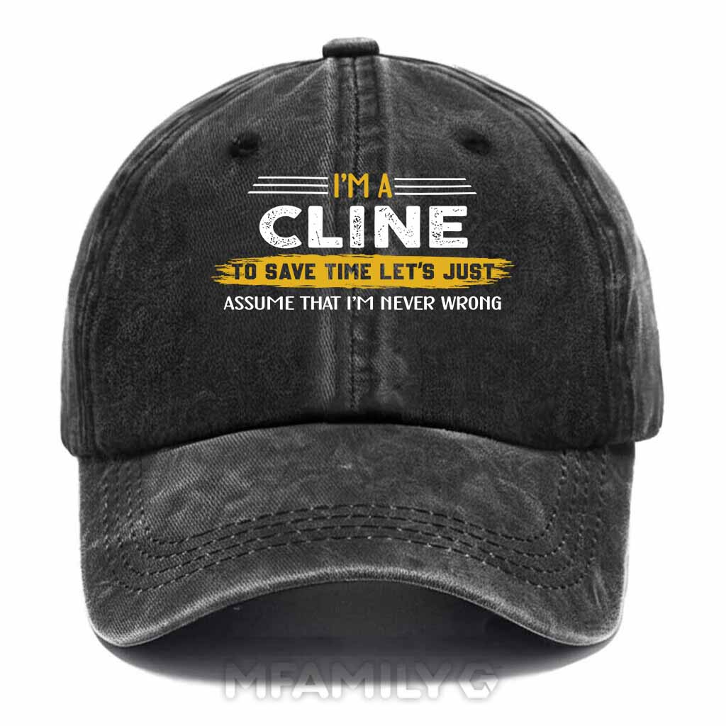 Cline Never Wrong Washed Baseball Cap
