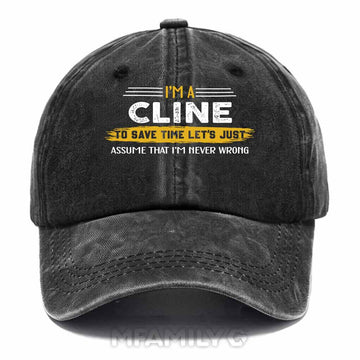 Cline Never Wrong Washed Baseball Cap