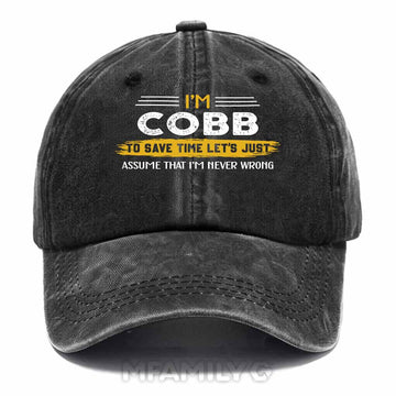 Cobb Never Wrong Washed Baseball Cap