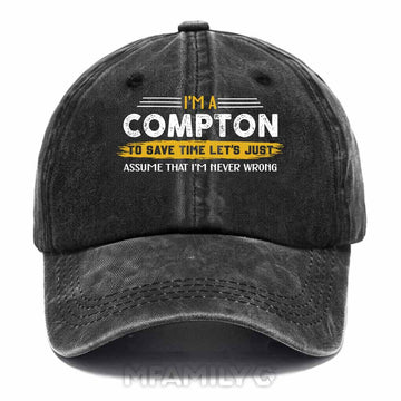 Compton Never Wrong Washed Baseball Cap
