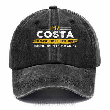 Costa Never Wrong Washed Baseball Cap