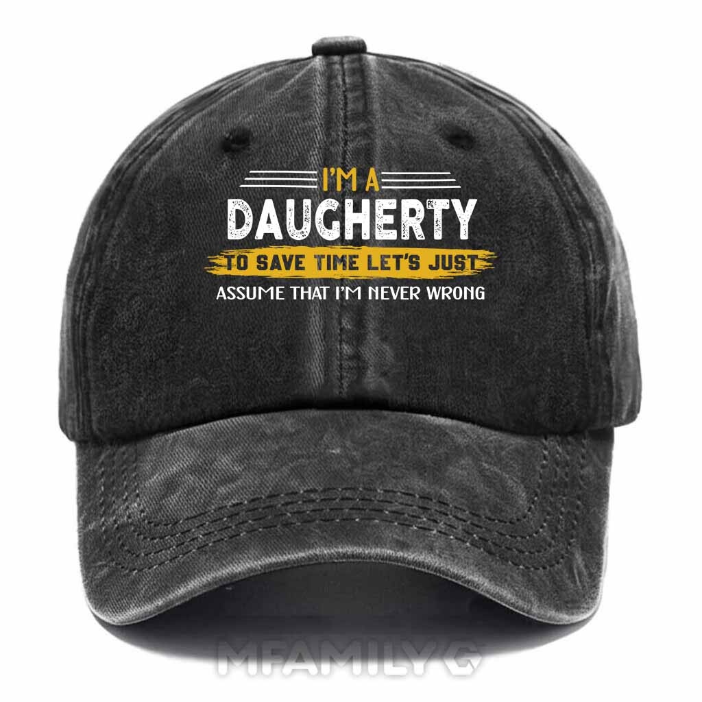 Daugherty Never Wrong Washed Baseball Cap