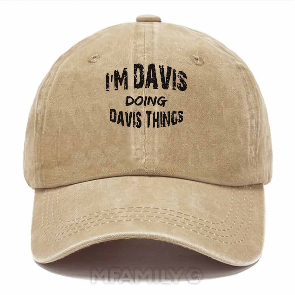 Davis Doing Davis Things Washed Baseball Cap