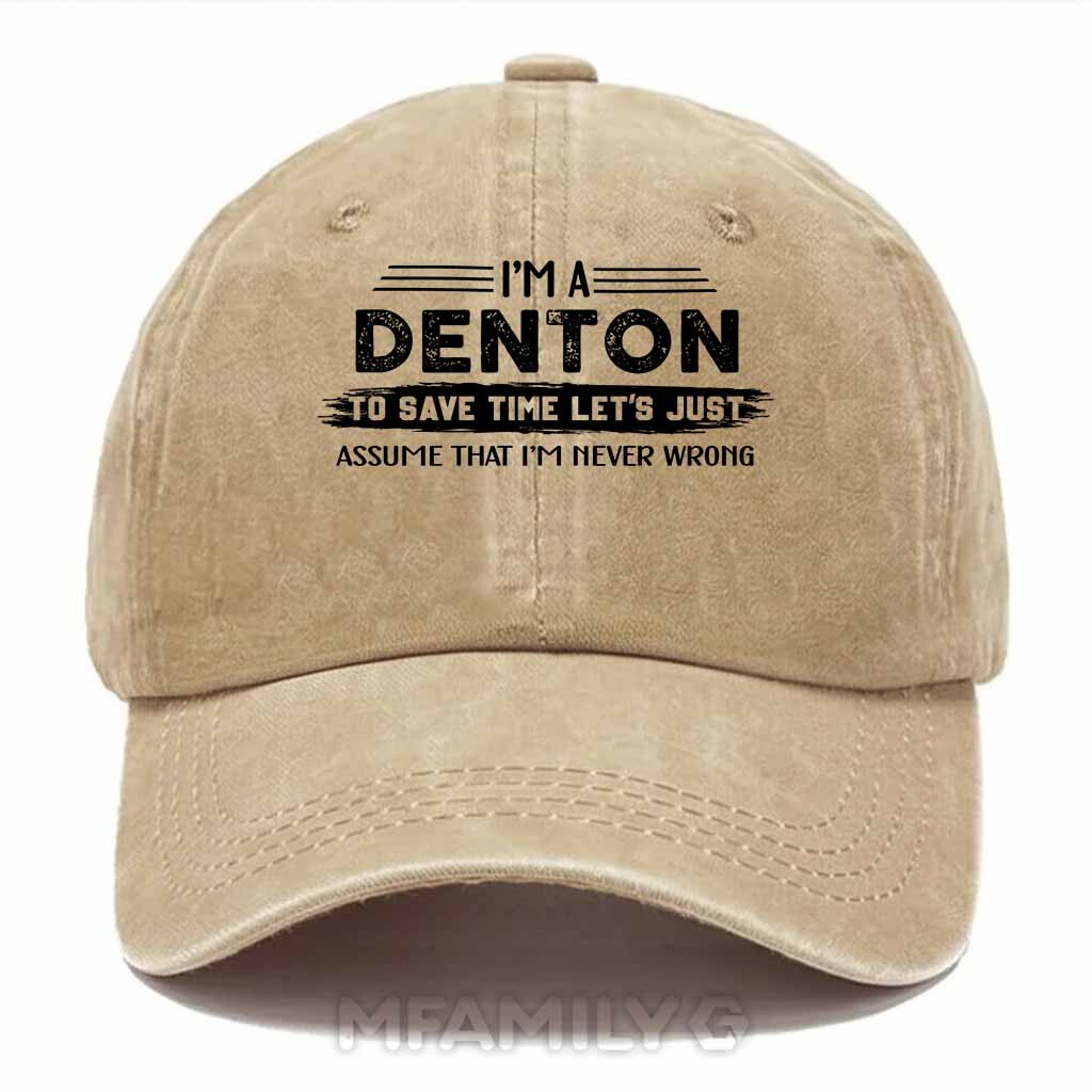 Denton Never Wrong Washed Baseball Cap