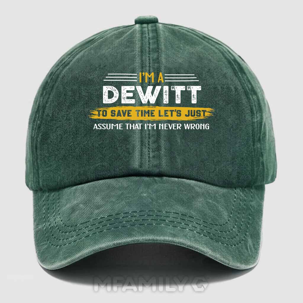 Dewitt Never Wrong Washed Baseball Cap
