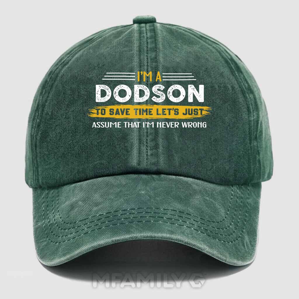 Dodson Never Wrong Washed Baseball Cap