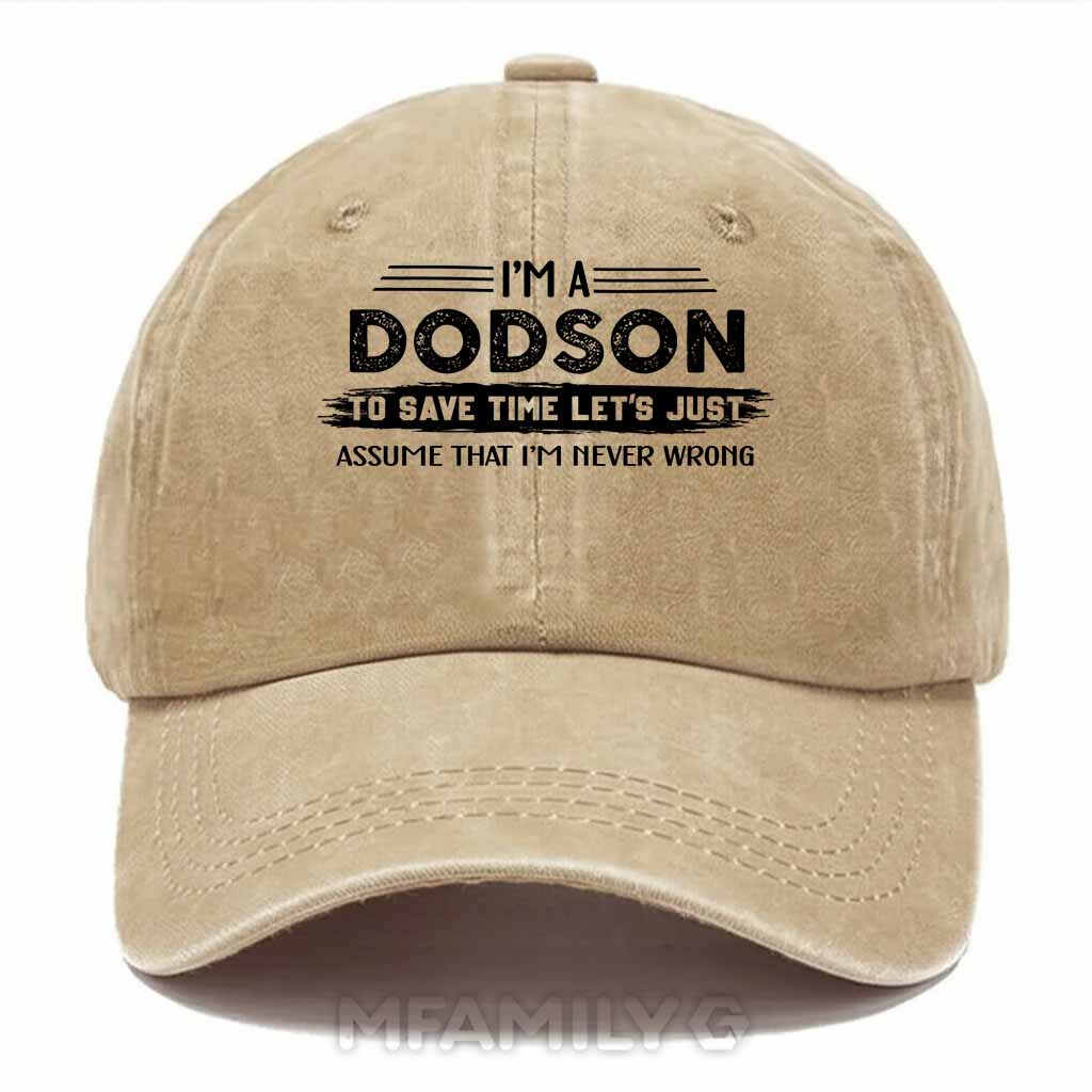 Dodson Never Wrong Washed Baseball Cap