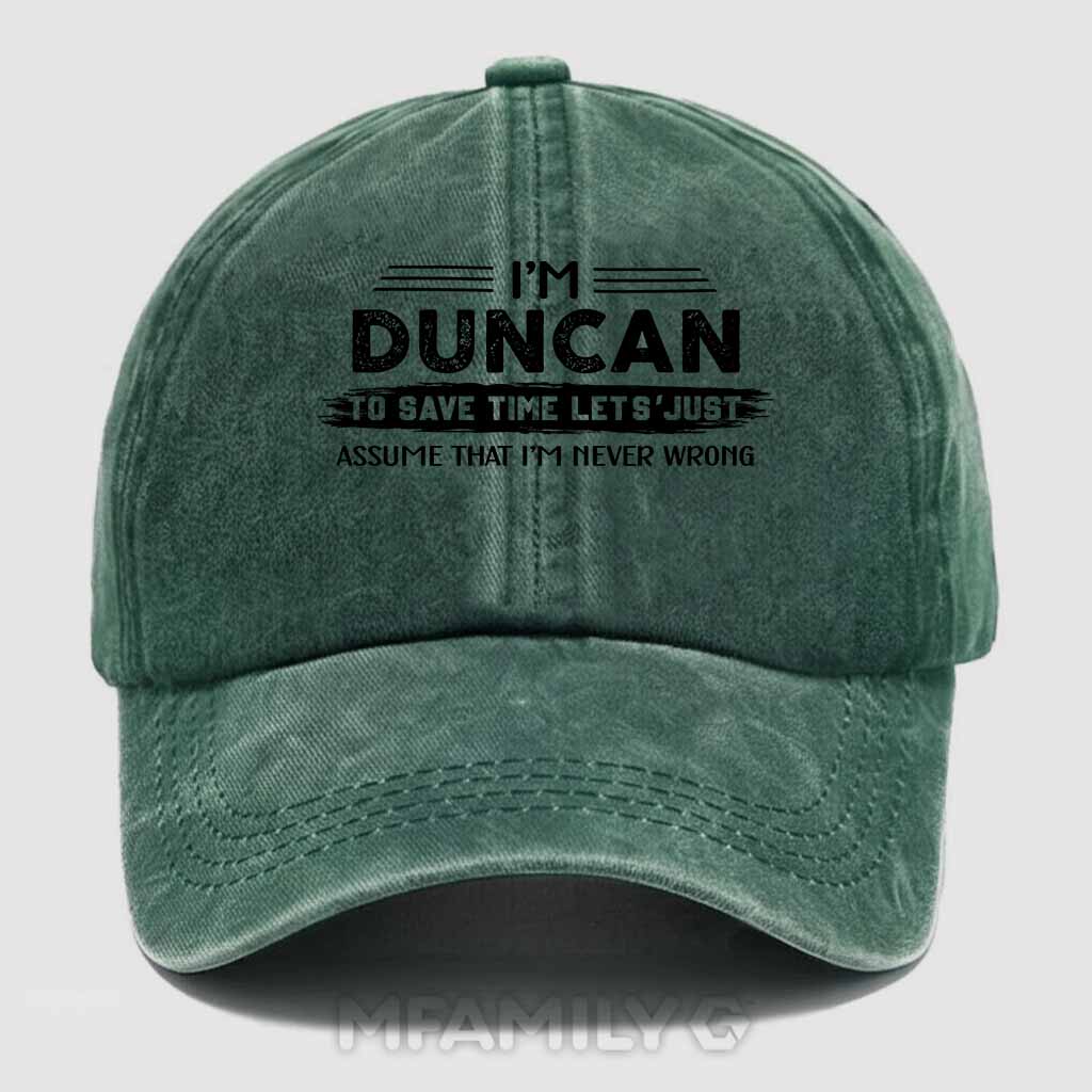 Duncan Doing Duncan Things Washed Baseball Cap