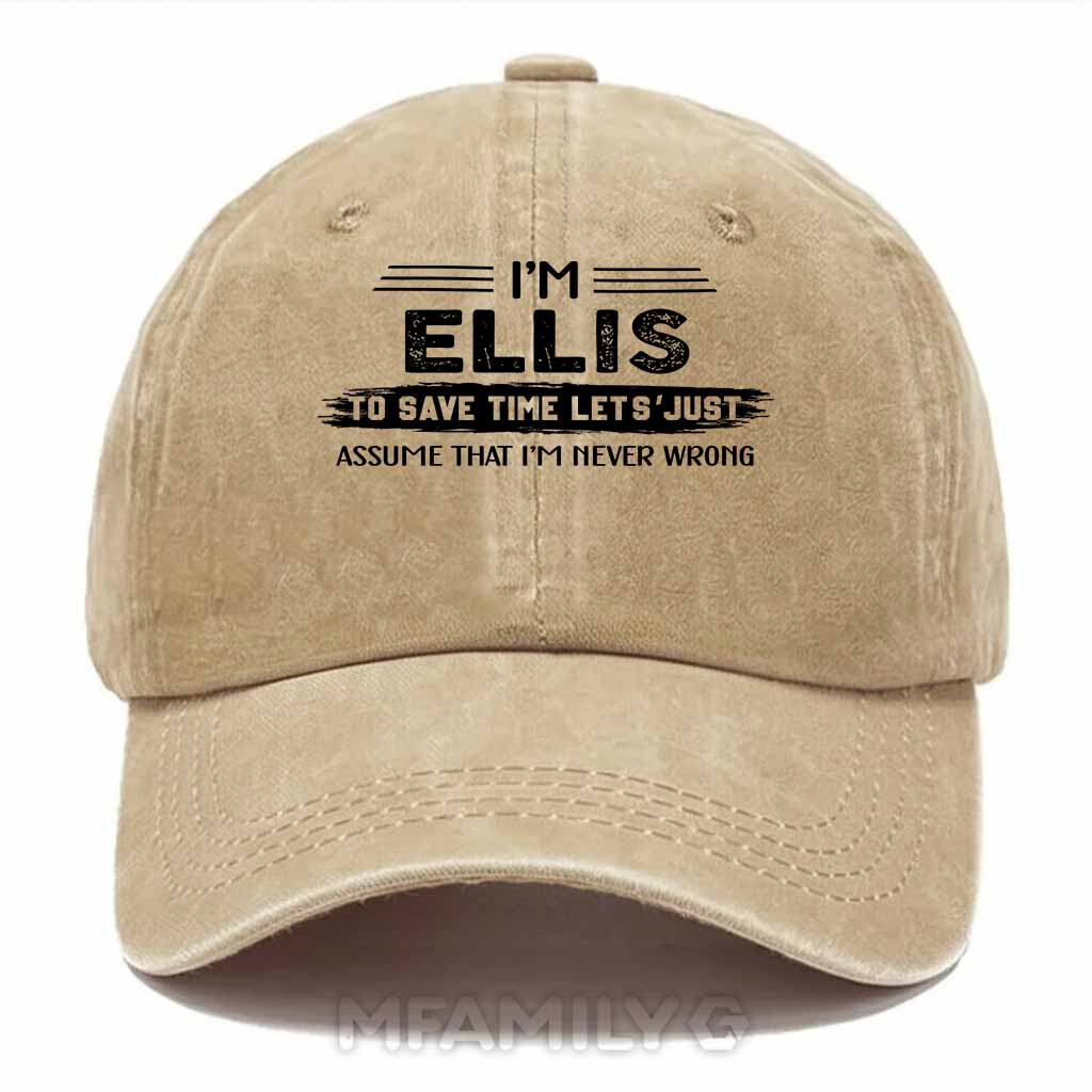 Ellis Never Wrong Washed Baseball Cap