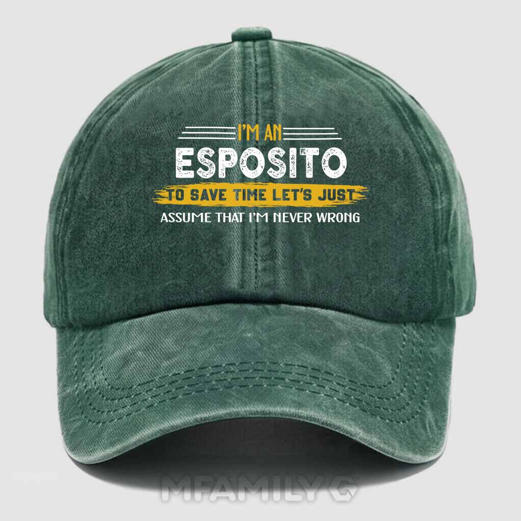 Esposito Never Wrong Washed Baseball Cap
