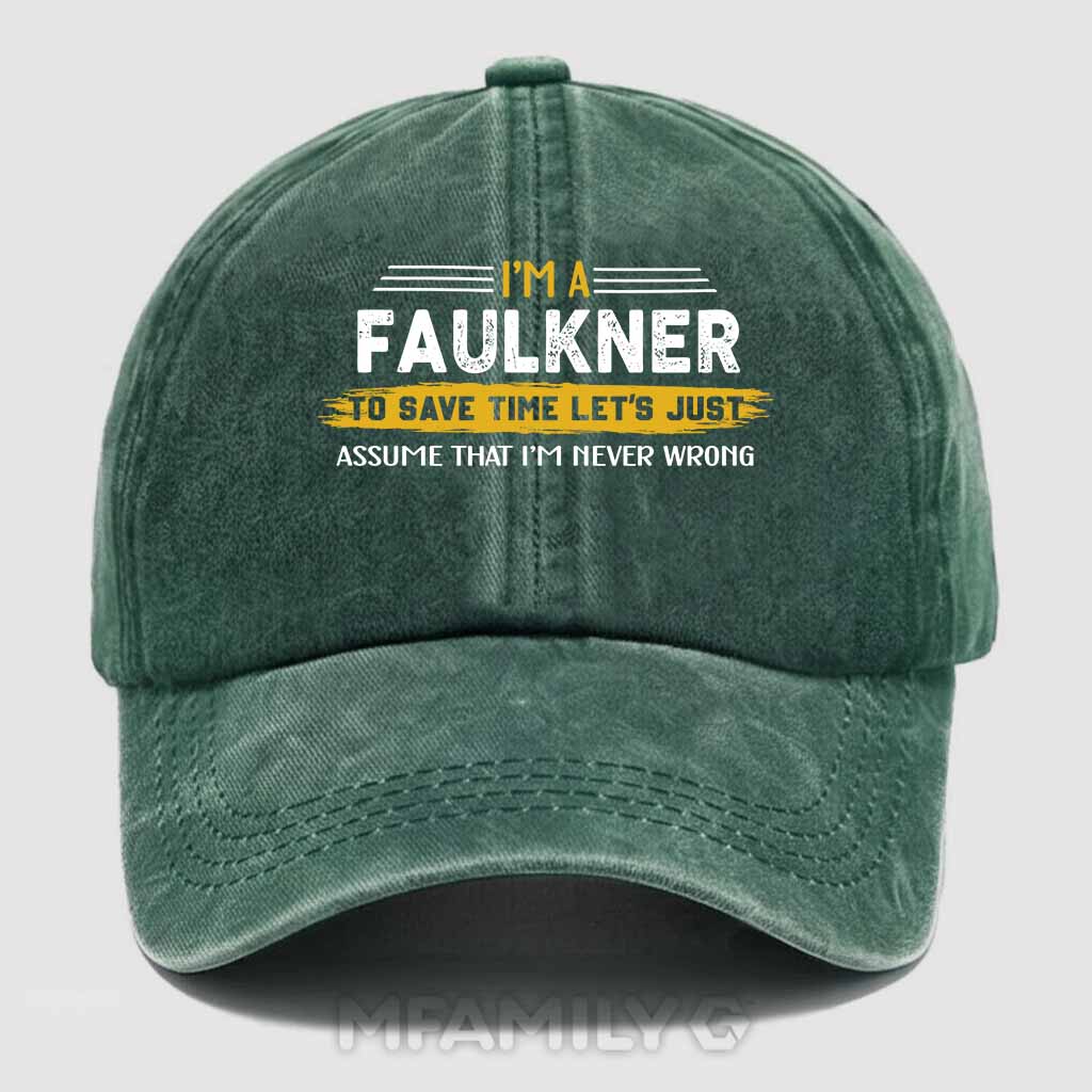 Faulkner Never Wrong Washed Baseball Cap