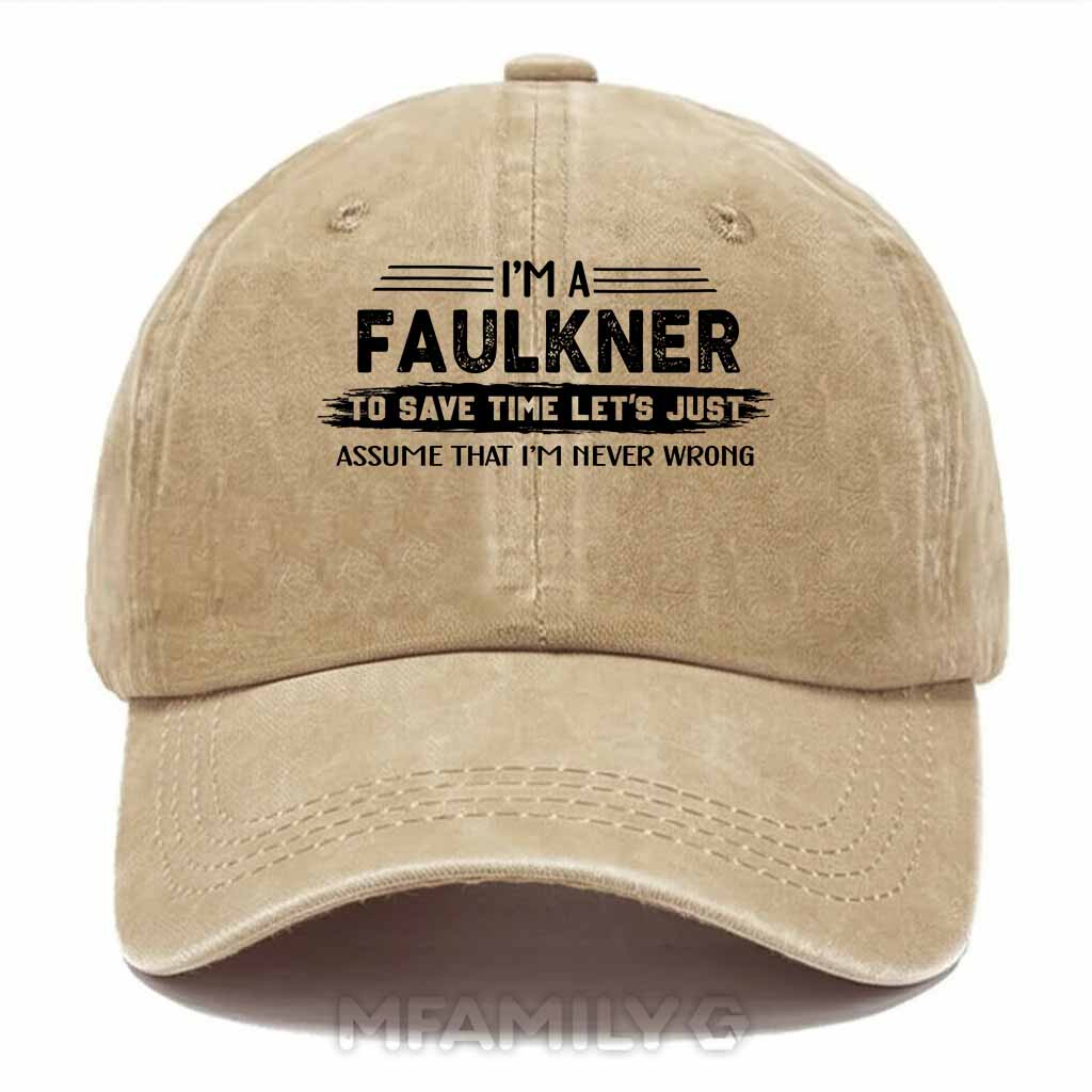 Faulkner Never Wrong Washed Baseball Cap