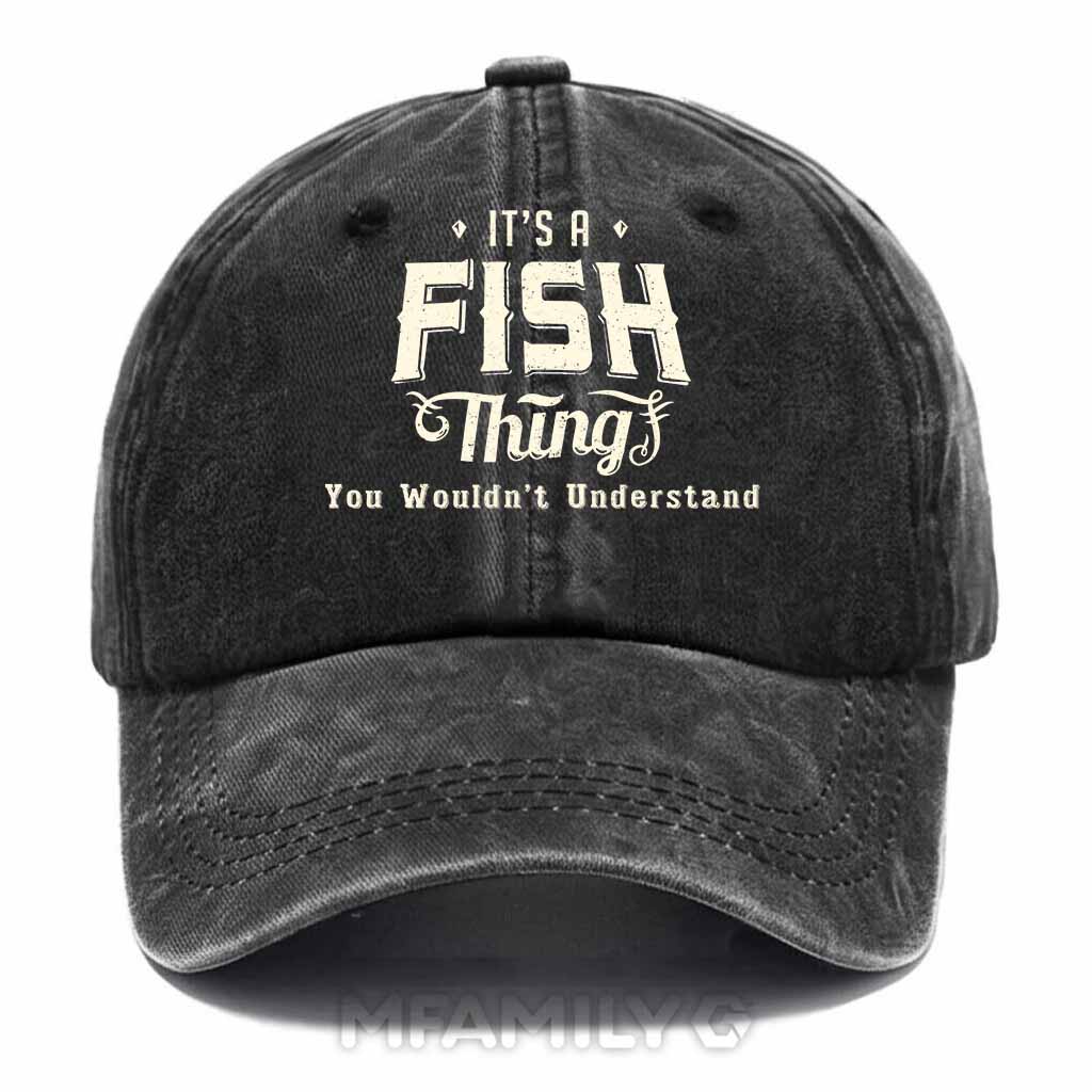 Fish Thing Washed Baseball Cap