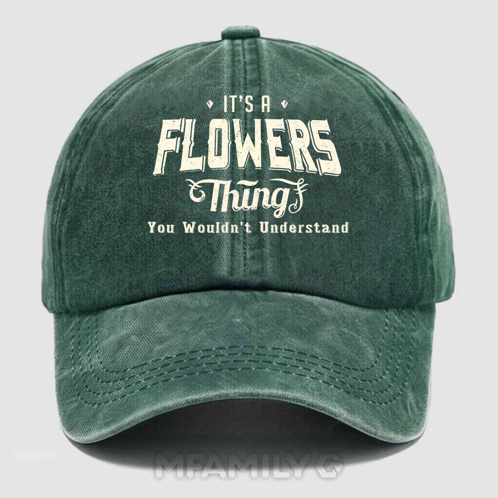Flowers Thing Washed Baseball Cap