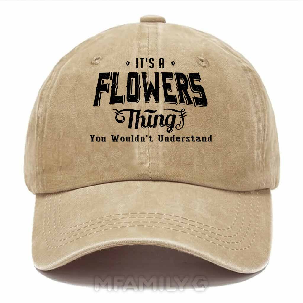 Flowers Thing Washed Baseball Cap