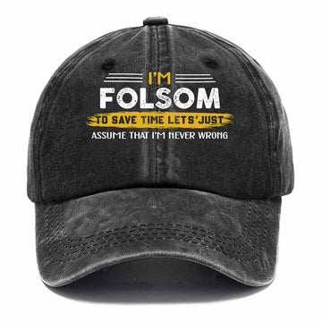 Folsom Never Wrong Washed Baseball Cap