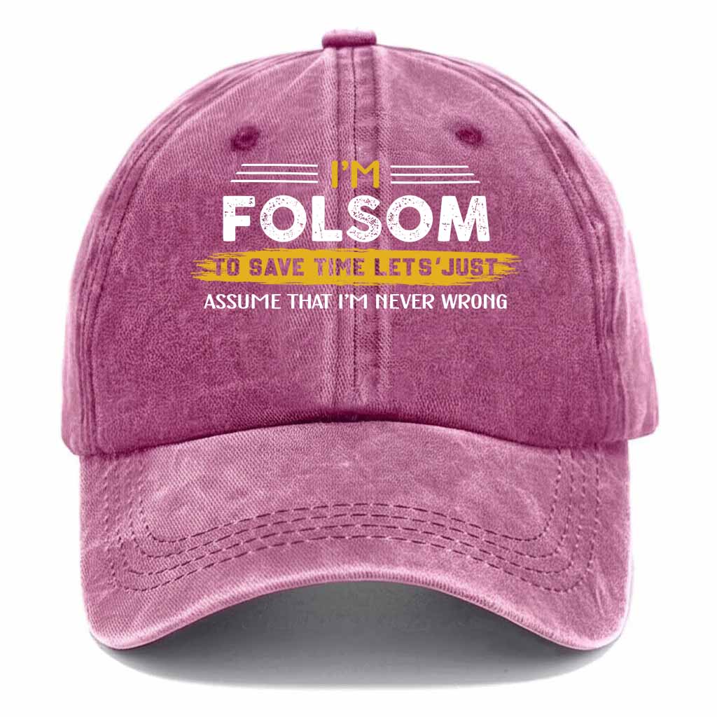Folsom Never Wrong Washed Baseball Cap
