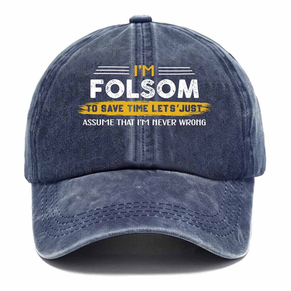 Folsom Never Wrong Washed Baseball Cap