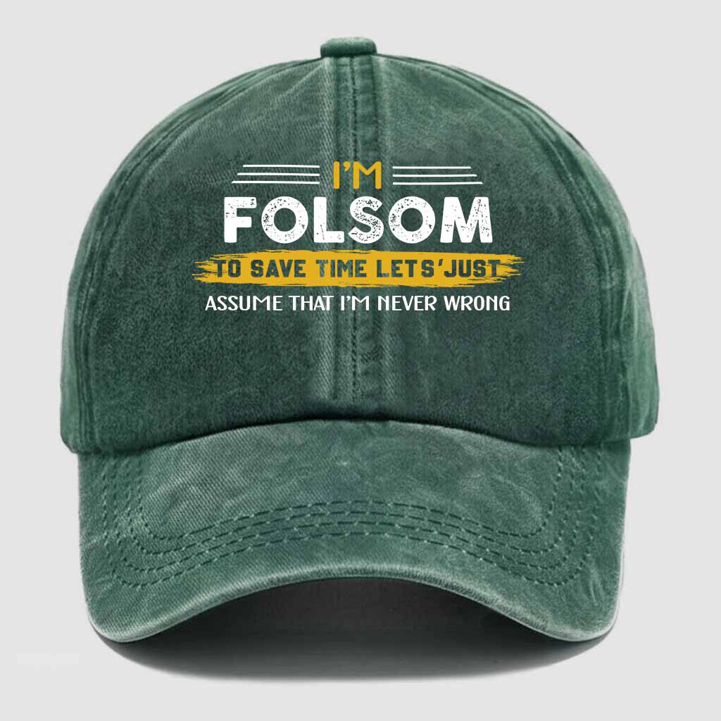 Folsom Never Wrong Washed Baseball Cap