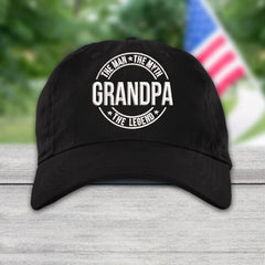 Grandpa The Man The Myth The Legend Embroidery Cap