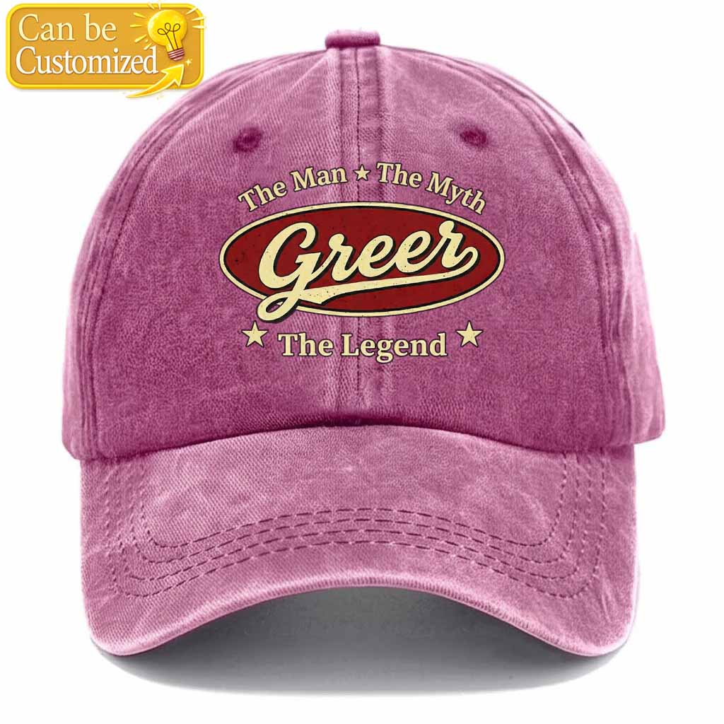 Personalized The Man The Myth The Legend Washed Baseball Cap
