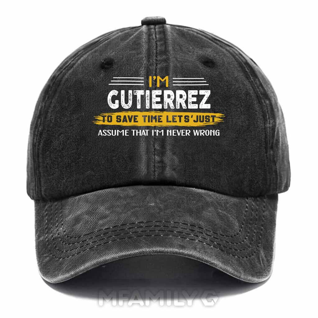 Gutierrez Never Wrong Washed Baseball Cap