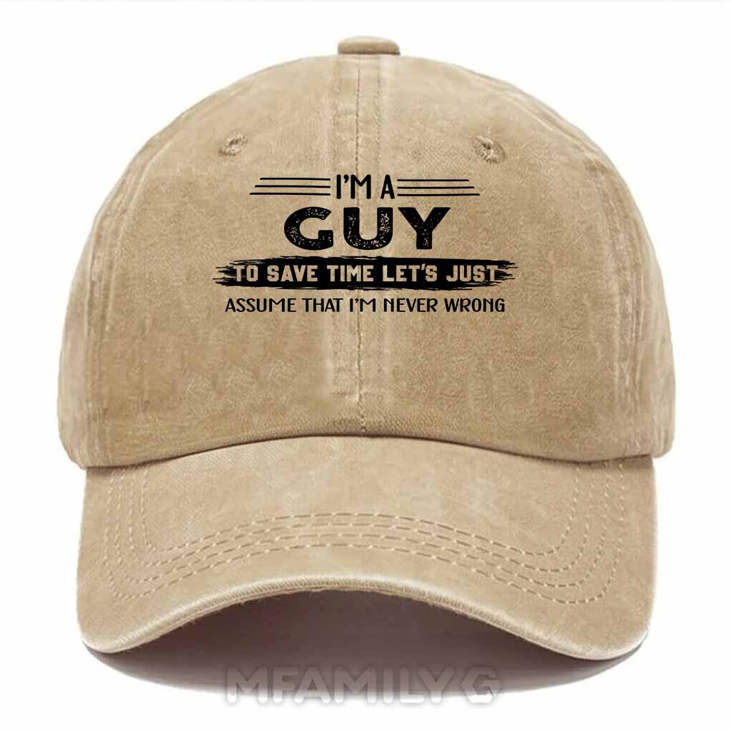 Guy Never Wrong Washed Baseball Cap