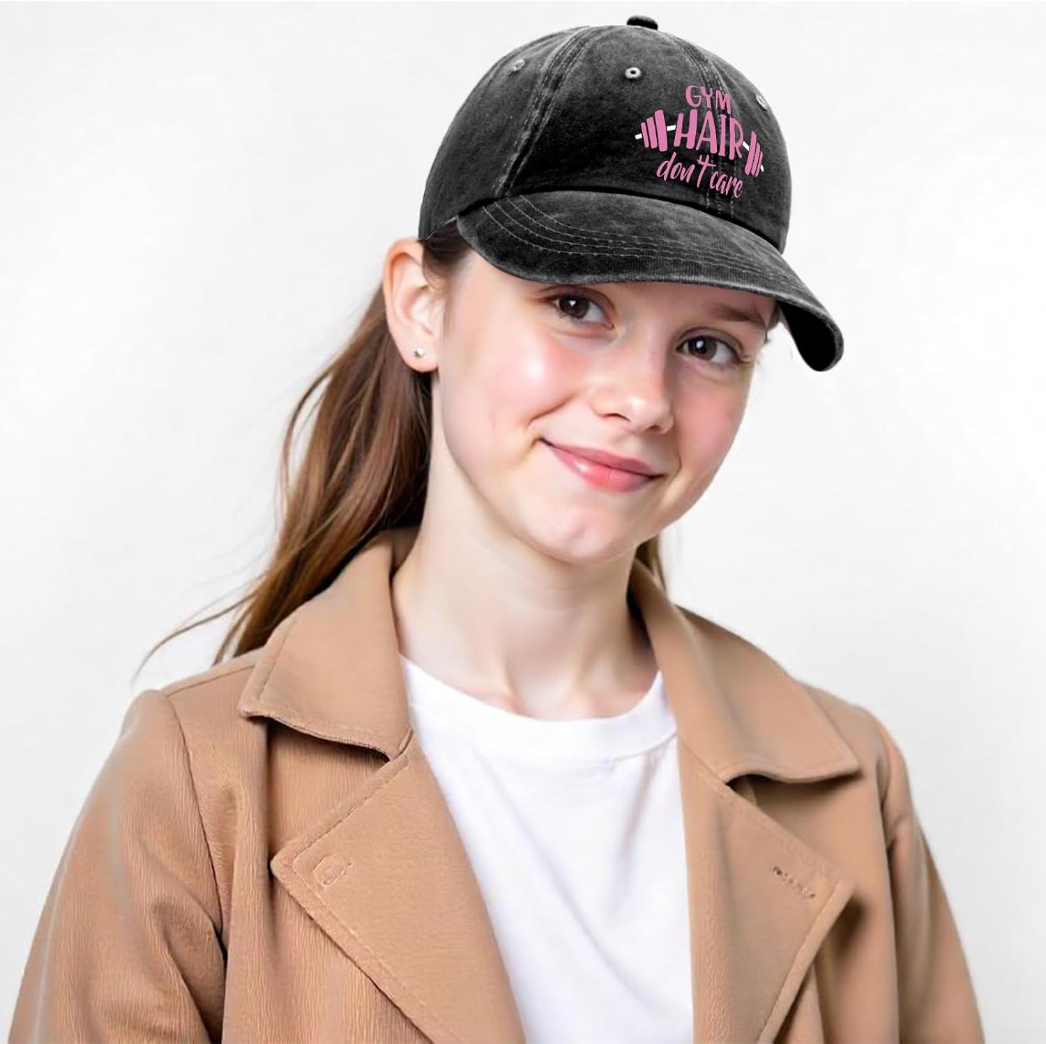 Gym Hair Dont Care Vintage Washed Baseball Cap