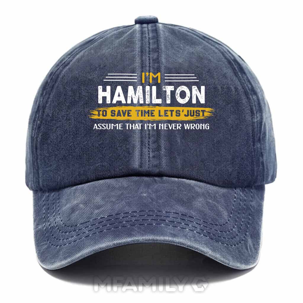 Hamilton Never Wrong Washed Baseball Cap