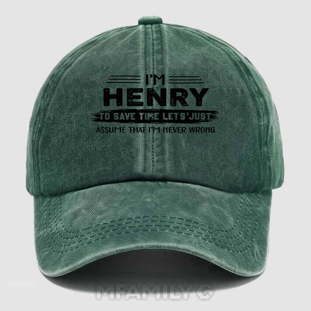 Henry Never Wrong Washed Baseball Cap